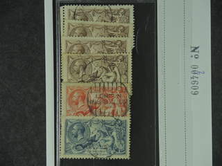 Britain. Michel 141–43 III used , 1918 Sea Horses by Wilkinson SET with four shades of …