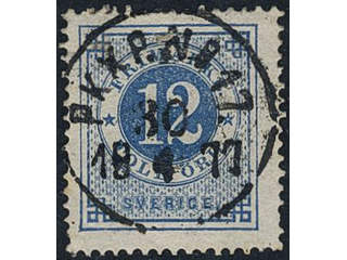 Sweden. Facit 21 used, Perfect canc. PKXP No 17 30.4.1877.