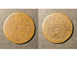 Nederländska Kolonier Netherlands East Indies 2 cents 1833 D, F-VF