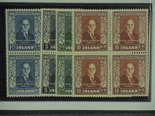 Iceland. Facit 315–18 ★★ , 1952 President Björnsson SET (4). Nice set in blocks of four. …