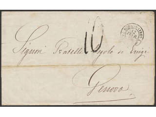 Argentina. Prephilately. Unpaid cover sent from BUENOS AYRES 12.FEVR.67 to GENOVA …