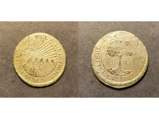 Honduras 2 reales 1833 TF, VF Ex. Richard Stuart