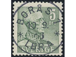 Sweden. Facit 271C used, 1946 Gustaf V large numerals 5 öre green, perf on four sides. …