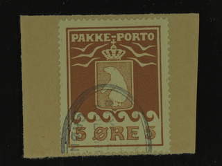 Denmark Greenland. Facit P6 I used , 5 øre red brown on paper, part of oval pmk. Perfect …
