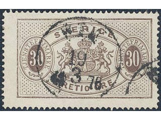 Sweden. Facit Tj8, B county. UTÖ 19.3.1876. Somewhat blurred cancellation. Scarce. …