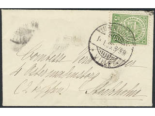 Luxembourg. Michel 87 cover , 1907 5 C green on printed matter envelope sent from …