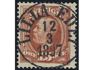 Sweden. Facit 55, P county. LILLA EDET 12.3.1897. Prakt-/lyxstpl.