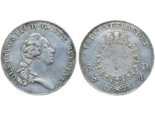 Coins, Sweden. Gustav III, SM 39, 3 daler SM (1 riksdaler) 1773. 29.07 g. Stockholm. …