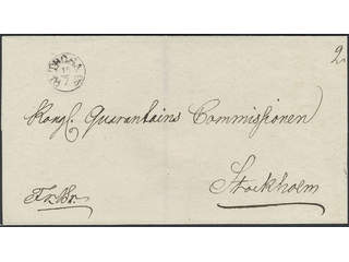 Sweden. D county. TROSA 15.7.1833, arc postmark type 1, superb cancellation, on cover …