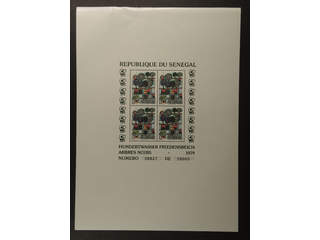 Senegal. Michel 705–07 ★★ , 1979 Art on Stamps souvenir sheets 34-36 (3). Small damages …