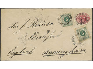 Sweden. Postal stationery, Stamped envelope, Facit Fk3, 43d, Stamped envelope 10 öre …