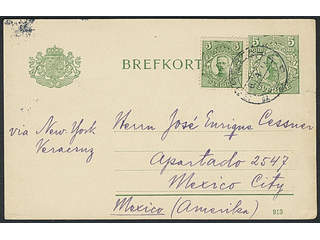 Sweden. Postal stationery, Single postcard, Facit bKe15, 79, Postcard 5 öre with date …