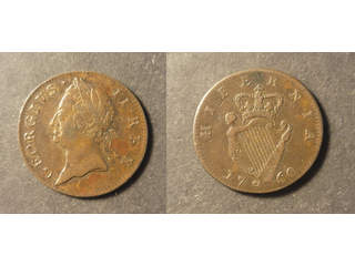 Ireland George II (1727-1760) 1/2 penny 1760, VF