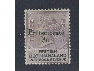 Bechuanaland. Michel 32 ★ , 1888 Queen Victoria Protectorate overprint 3 d on 3 d dull …