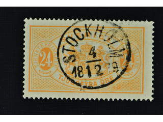 Sweden. Official Facit Tj7g used , 24 öre orange-yellow, perf 14, yellowish paper. …