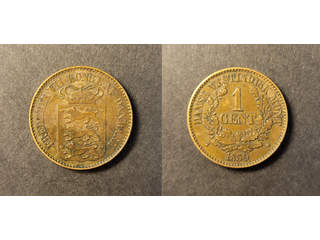 Danska Västindien Fredrik VII (1848-1863) 1 cent 1859, VF-XF