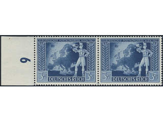 Germany, Reich. Michel 820 IV ★★, 1942 Post Congress 3+7 pf dull ultramarine with …