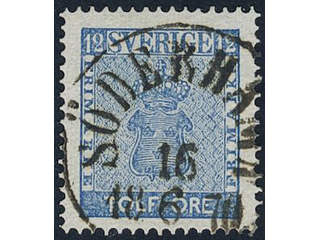 Sweden. Facit 9c3 used, 12 öre blue, perforation of 1865. EXCELLENT cancellation …