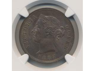 Coins, Cyprus. Queen Victoria (1878-1901), KM 3.2, 1 piastre 1887. Graded by NGC as MS64 …
