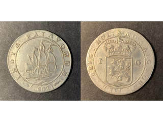 Nederländska Kolonier Batavian Republic 1 gulden 1802, VF