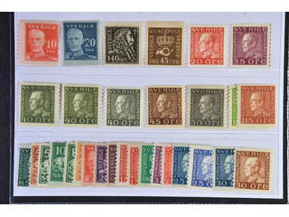 Sweden. ★ 1920–1936. Coil stamps. All different, e.g. F 149A, 151A, 155, 160, 180b, …