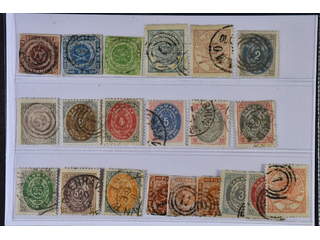 Denmark. Used 1851–1905. All different, e.g. F 2-3, 5, 11-12, 20-21, 23, 26, 30, 34, …