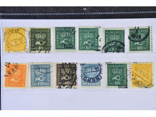 Sweden. Used 1920–33. Crown & Posthorn. All different, e.g. F 156cxz, 159bz, …