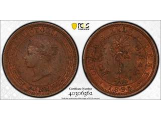 Ceylon Queen Victoria (1837-1901) 1/2 cent 1895, UNC, PCGS MS63BN