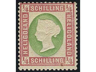 Germany Heligoland. Michel 8a ★ , ¼ Skilling. Rubber stain.