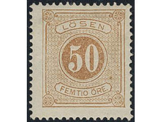 Sweden. Postage due Facit L9c ★, 50 öre yellow-brown, perf 14. SEK 2800