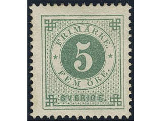 Sweden. Facit 30k ★, 5 öre dark green. SEK 1200