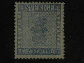 Sweden. Facit 2 (★) , 4 skill blue. Repaired and new back side - space-filler!