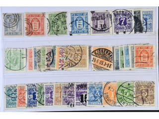 Denmark. Used 1871–1923. Back-of-the-book. All different, e.g. Tj1-2, Tj9, Tj18, Tj23, …