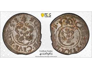 Sverige Kristina (1632-1654) Riga 1 solidus 1653, 01/0, PCGS MS62