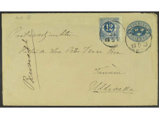 Sweden. Postal stationery, stamped envelope Facit Fk1IV, 21 , Stamped envelope 12 öre …