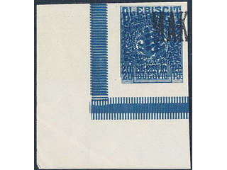 Denmark Schleswig. Facit 6 or Scott 6 (★) , 1920 Lion and Landscape 20 pf blue imperf …