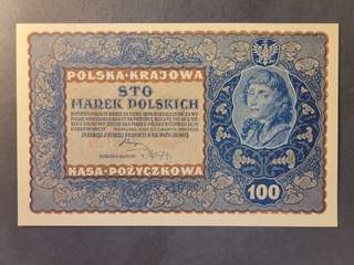 Poland 100 marek 1919, UNC